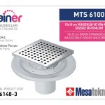 Alttan Çıkışlı Sistemler 100 mm Çap Yükseklik 3 cm Izgara 15 cm