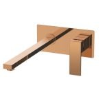 Ankastre Lavabo Bataryası - Square Sıva Üstü Parça Rose Gold