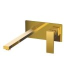 Ankastre Lavabo Bataryası - Square Sıva Üstü Parça Altın
