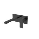 Ankastre Lavabo Bataryası - Square Sıva Üstü Parça Siyah Camlı