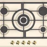 Ankastre Ocak, HÄFELE VINTAGE, 70 cm, Metal, 5 Gözlü, Gazlı, Döküm Izgaralı