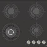 Ankastre Ocak, HÄFELE ORION II, 60 cm, Cam, 4 Gözlü, Gazlı, Döküm Izgaralı